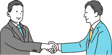 握手する男性たちのイラスト