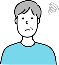 困っている男性のイラスト